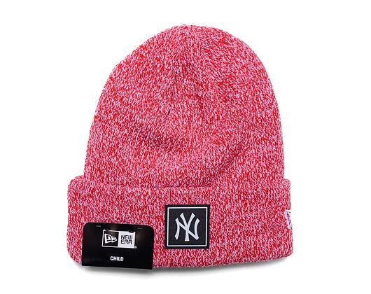 Dětský kulich New Era MLB Kids Team Cuff Beanie New York Yankees Heather Scarlet / Off White