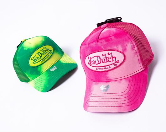 Kšiltovka Von Dutch Trucker Boston - Cotton Twill - Pink Tie Dye