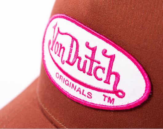 Kšiltovka Von Dutch Trucker Boston - Cotton Twill - Brown/Pink