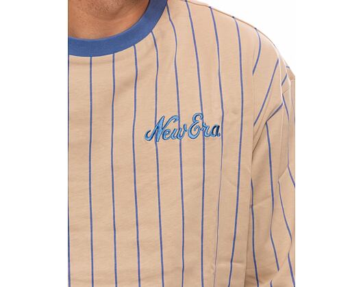 Triko New Era Pinstripe Oversized Tee Stone / Copen Blue