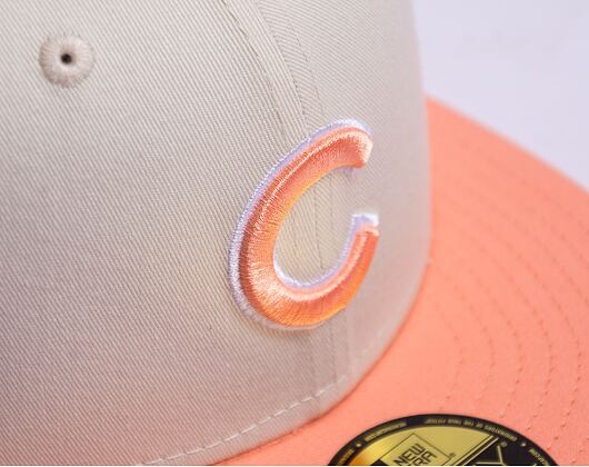 Kšiltovka New Era 59FIFTY MLB White Crown Chicago Cubs Cooperstown Off White / Peach