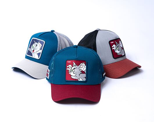 Kšiltovka Capslab Tom and Jerry Trucker - Scary Tom - Darky Blue / Burgundy