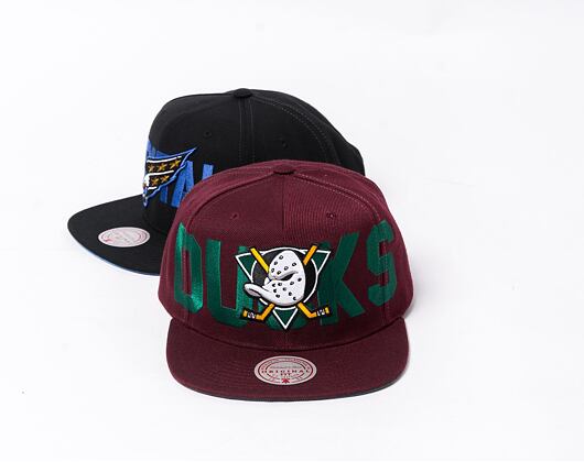 Kšiltovka Mitchell & Ness Full Frontal Snapback Vntg NHL Anaheim Ducks PLUM