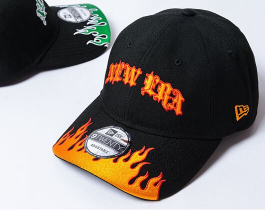 Kšiltovka New Era - 9TWENTY Flame - Black / Orange