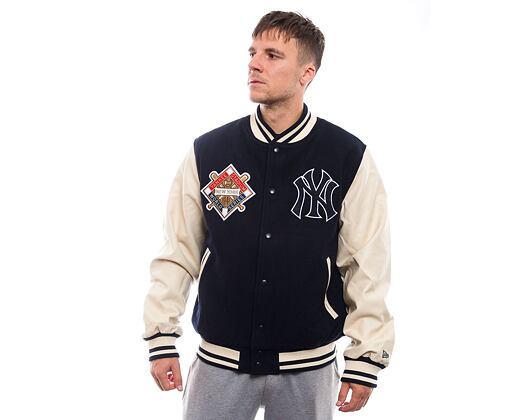 Bunda New Era - Patch Varsity Jacket - NY Yankees - Navy / Cream