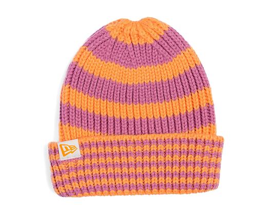 Kulich New Era - Medium Knit Stripe Beanie - Orange / Pink