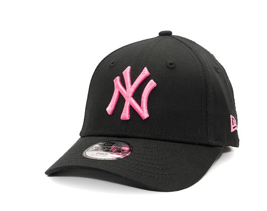 Dětská Kšiltovka New Era - 9FORTY Kids MLB Neon - NY Yankees - Black / Pink Glow