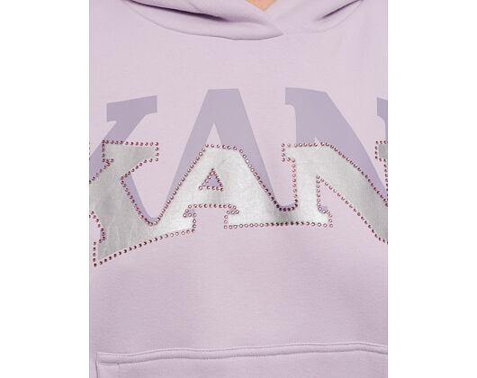 Dámská Mikina Karl Kani Woven Signature Glitter OS Hoodie lilac