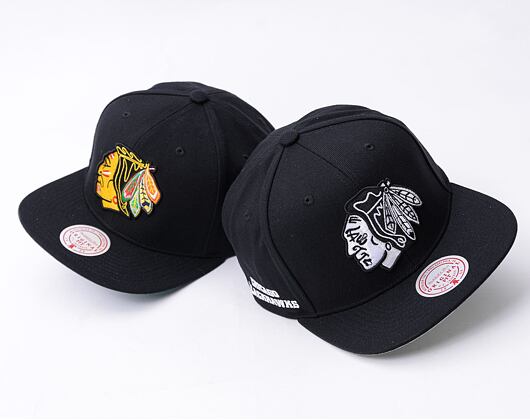 Kšiltovka Mitchell & Ness - Evergreen Black White Snapback - Chicago Blackhawks - Black