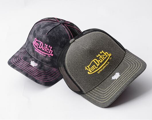 Kšiltovka Von Dutch - Trucker Newark - Cot Twill - Black/ Yellow