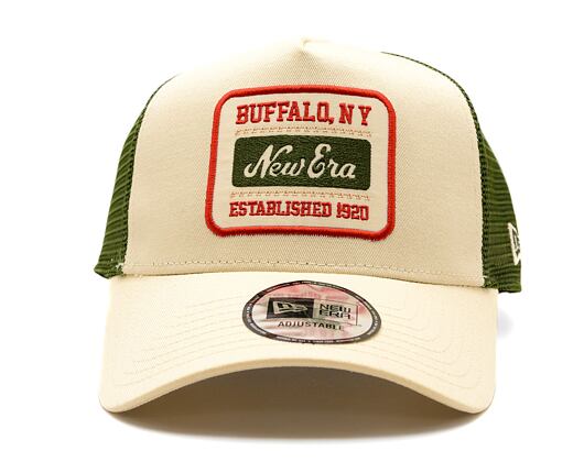 Kšiltovka New Era - Buffalo Patch 9FORTY Trucker - Cream / New Olive