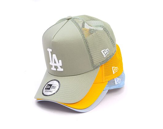 Kšiltovka New Era - MLB Essential 9FORTY Trucker - LA Dodgers - Mint Green / White