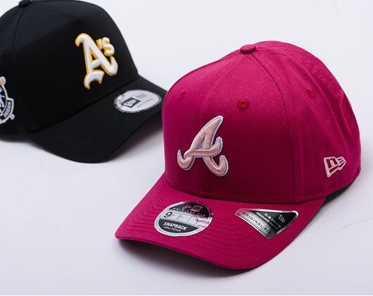 Kšiltovka New Era - MLB World Series 9FIFTY Original Fit - Atlanta Braves - Burgundy / Pink