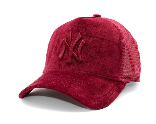 Kšiltovka New Era - MLB Velour 9FORTY Trucker - NY Yankees - Burgundy