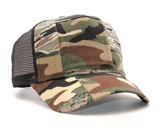 New Era Patchwork Camo Trucker 9FORTY Woodland Camo Snapback Cap