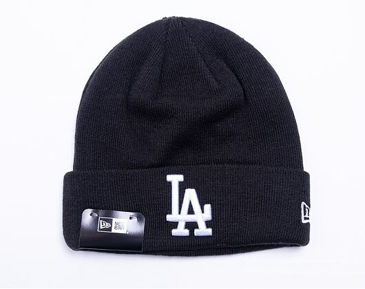 New Era Essential Cuff Knit Los Angeles Dodgers Black / Optic White Winter Beanie