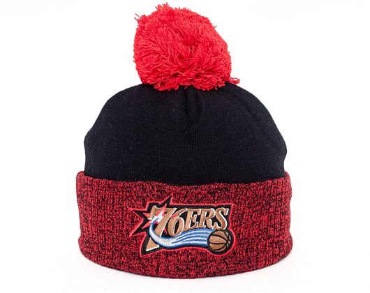 Mitchell & Ness Philadelphia 76ers Two Tone Pom Beanie HWC Black