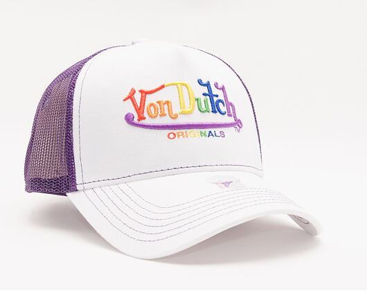 Von Dutch Fargo Trucker Cotton Twill White/Purple Cap