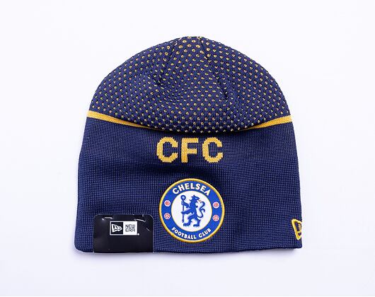 New Era Engineered Skull Beanie Chelsea FC Lion Crest Navy / Yellow