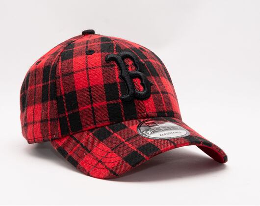 New Era 9FORTY MLB Plaid  Boston Red Sox Scarlet Red Cap