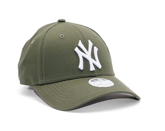 New Era 9FORTY MLB Womens League Essential New York Yankees Olive / White Womens Cap