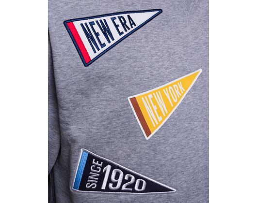 New Era Heritage Patch Oversized Crewneck Heather Gray / Off White Hoody