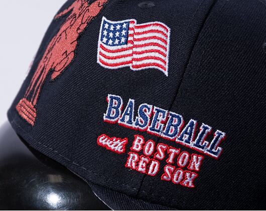 New Era 59FIFTY MLB Script 5 Boston Red Sox Navy / Red Cap