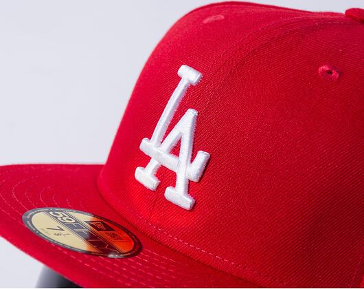 New Era 59FIFTY MLB Basic Los Angeles Dodgers Fitted Scarlet / White Cap