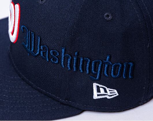 New Era 59FIFTY MLB Script 5 Washington Nationals Navy / Optic White Cap