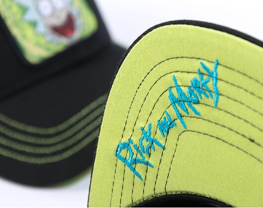 Kšiltovka Capslab Rick and Morty - Amazed Rick Flat Trucker Black / Lime