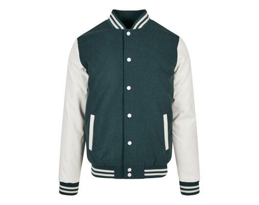 Bunda Urban Classic Oldschool College Jacket Bottlegreen/White