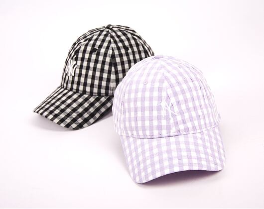 Dámská Kšiltovka New Era 9TWENTY MLB Womens Gingham  New York Yankees Pastel Lilac / White