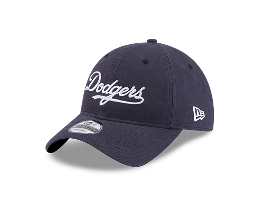 Kšiltovka New Era 9TWENTY MLB Team Script Los Angeles Dodgers Dark Royal / Optic White