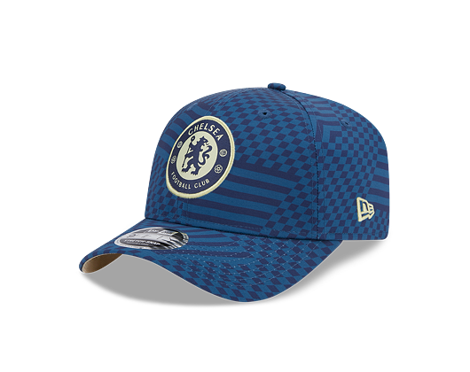 Kšiltovka New Era 9FIFTY Stretch-Snap All Over Print Checkered Chelsea FC Lion Crest Navy