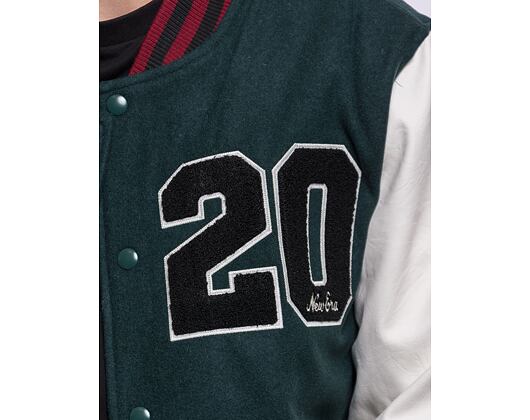 Bunda New Era Lifestyle Varsity Jacket Dark Green / Off White