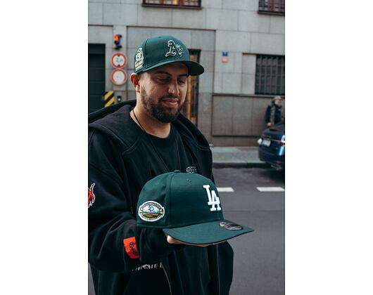 Kšiltovka New Era 9FIFTY MLB Side Patch Script Oakland Athletics Dark Green / Olive