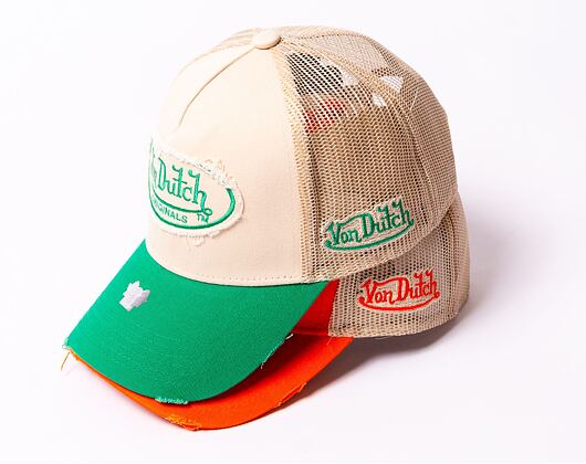 Kšiltovka Von Dutch Trucker Kalmar - Cotton Twill - Green/Cream