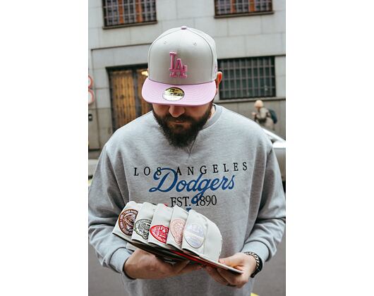 Kšiltovka New Era 59FIFTY MLB White Crown Los Angeles Dodgers Cooperstown Off White / Fondant Pink