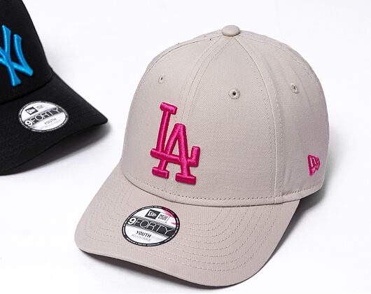 Dětská kšiltovka New Era 9FORTY Kids MLB League Essential Los Angeles Dodgers - Stone / Blush Pink