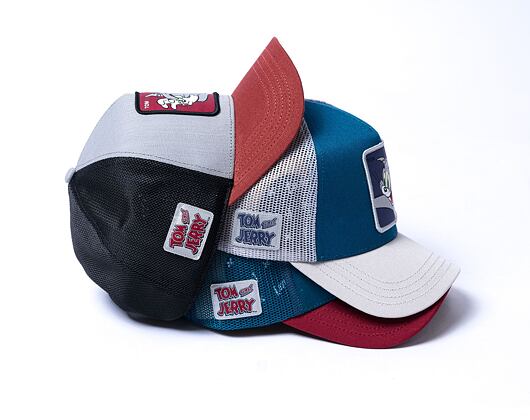 Kšiltovka Capslab Tom and Jerry Trucker - Scary Tom - Darky Blue / Burgundy