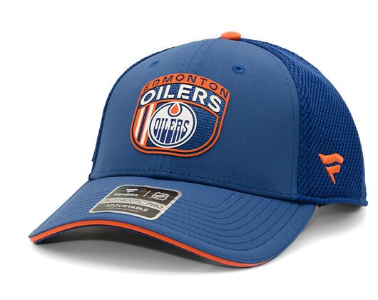 Kšiltovka Fanatics Authentic Pro Draft Edmonton Oilers Blue Cobalt/Dark Orange