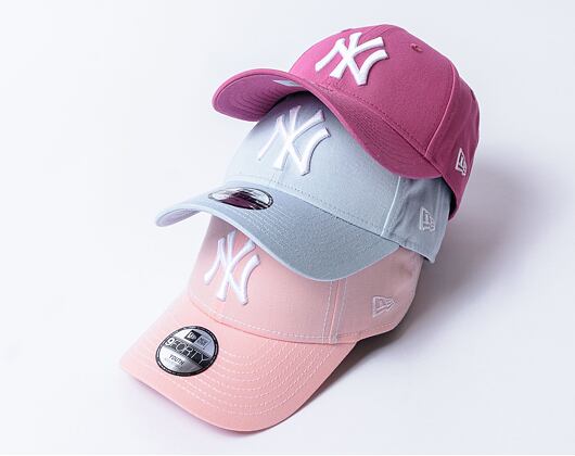 Dětská Kšiltovka New Era - 9FORTY Contrast Stitch - NY Yankees - Pink / White