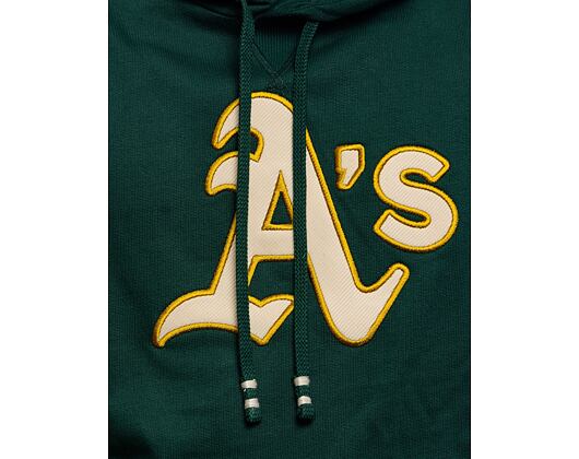 Mikina New Era - Rib Infill Oversized Hoody - Oakland Athletics - Dark Green / Cream