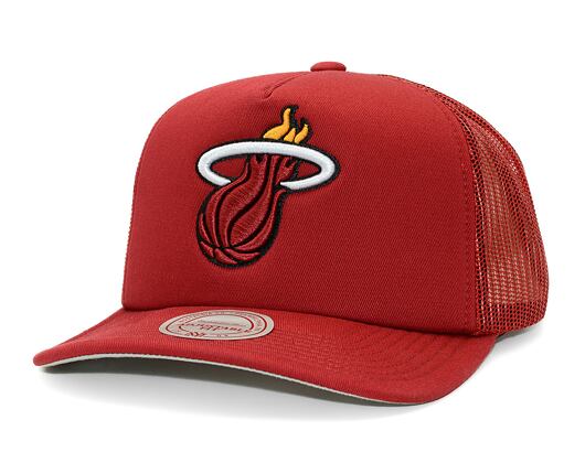 Kšiltovka Mitchell & Ness - Evergreen Trucker - Miami Heat - Red