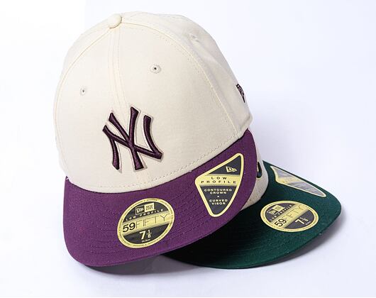 Kšiltovka New Era - 59FIFTY Low Profile "Late Fall Vibes" - NY Yankees - Cream / Purple