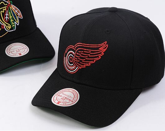 Kšiltovka Mitchell & Ness - Neon Logo Pro Snapback - Detroit Red Wings - Black