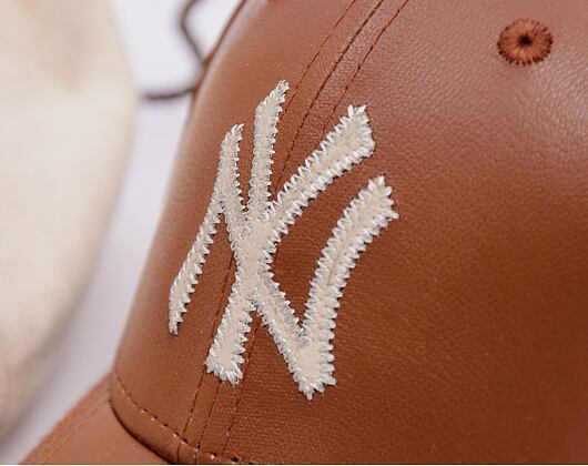 Kšiltovka New Era - MLB Image Drop - Leather 9FORTY - NY Yankees - Brown / White