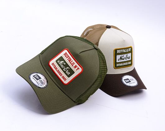 Kšiltovka New Era - Buffalo Patch 9FORTY Trucker - New Olive