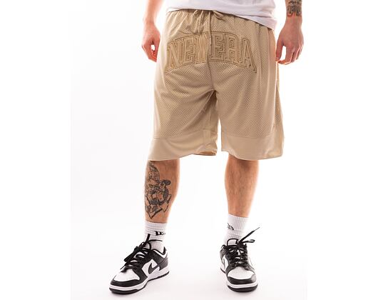 Kraťasy New Era Arch Logo Mesh Shorts - Stone