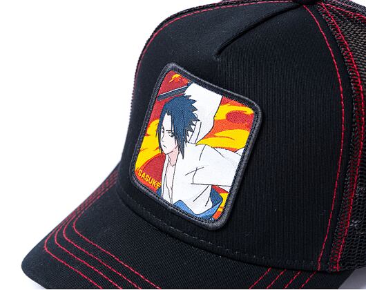 Kšiltovka Capslab Naruto Trucker - Sasuké - Black / Black